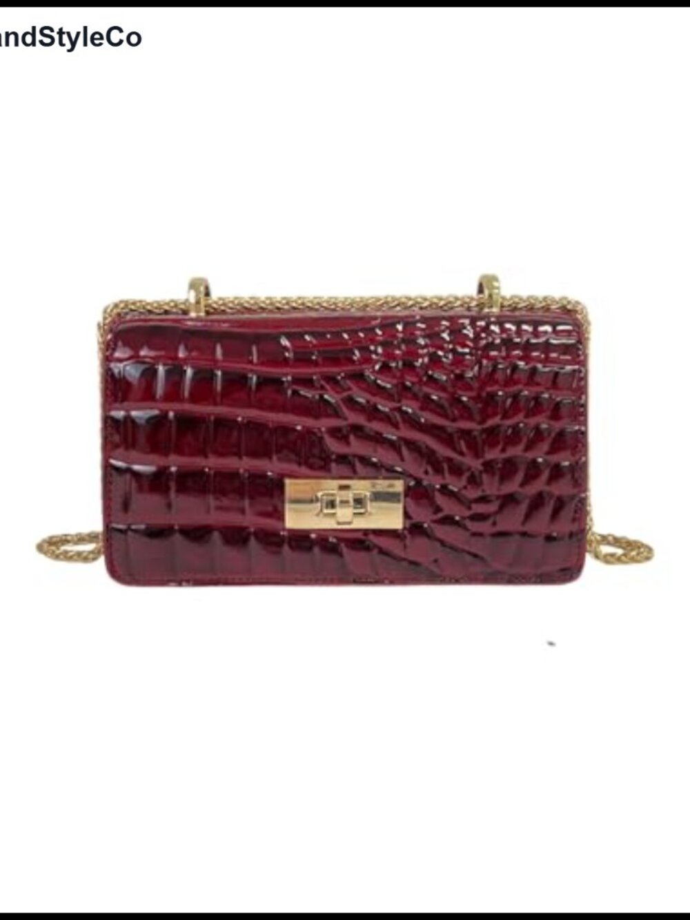 Crocodile Print PU Leather Top Handle Shoulder Bag Crossbody Purse